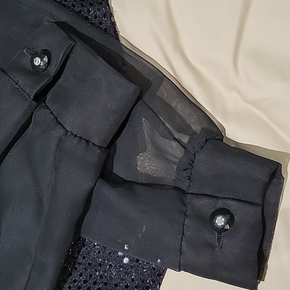 Black Shiny button down top - Picture 6 of 6